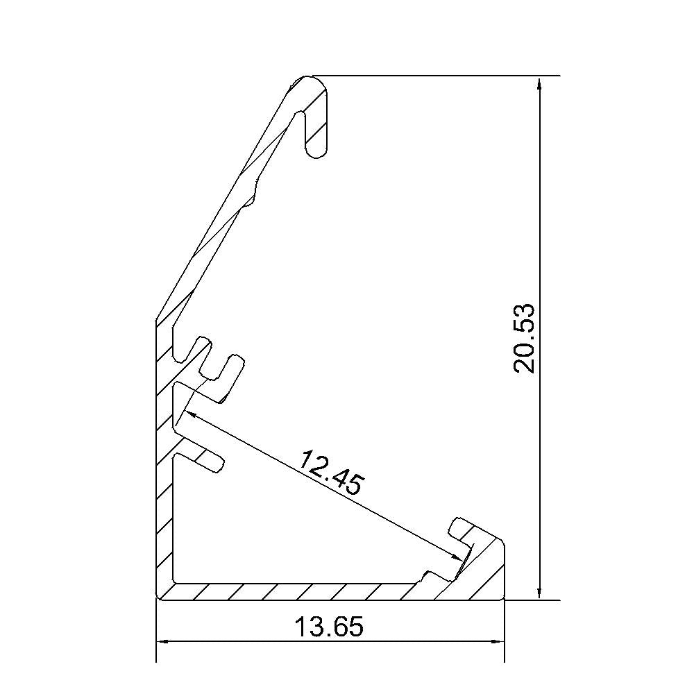 V Style LED Aluminium Extrusion  LED Aluminum Channel 1 meter(39.4inch) with Reflector