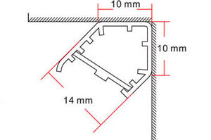 V LED Aluminium Channel 1 meter(39.4inch)  LED Profile For Counter