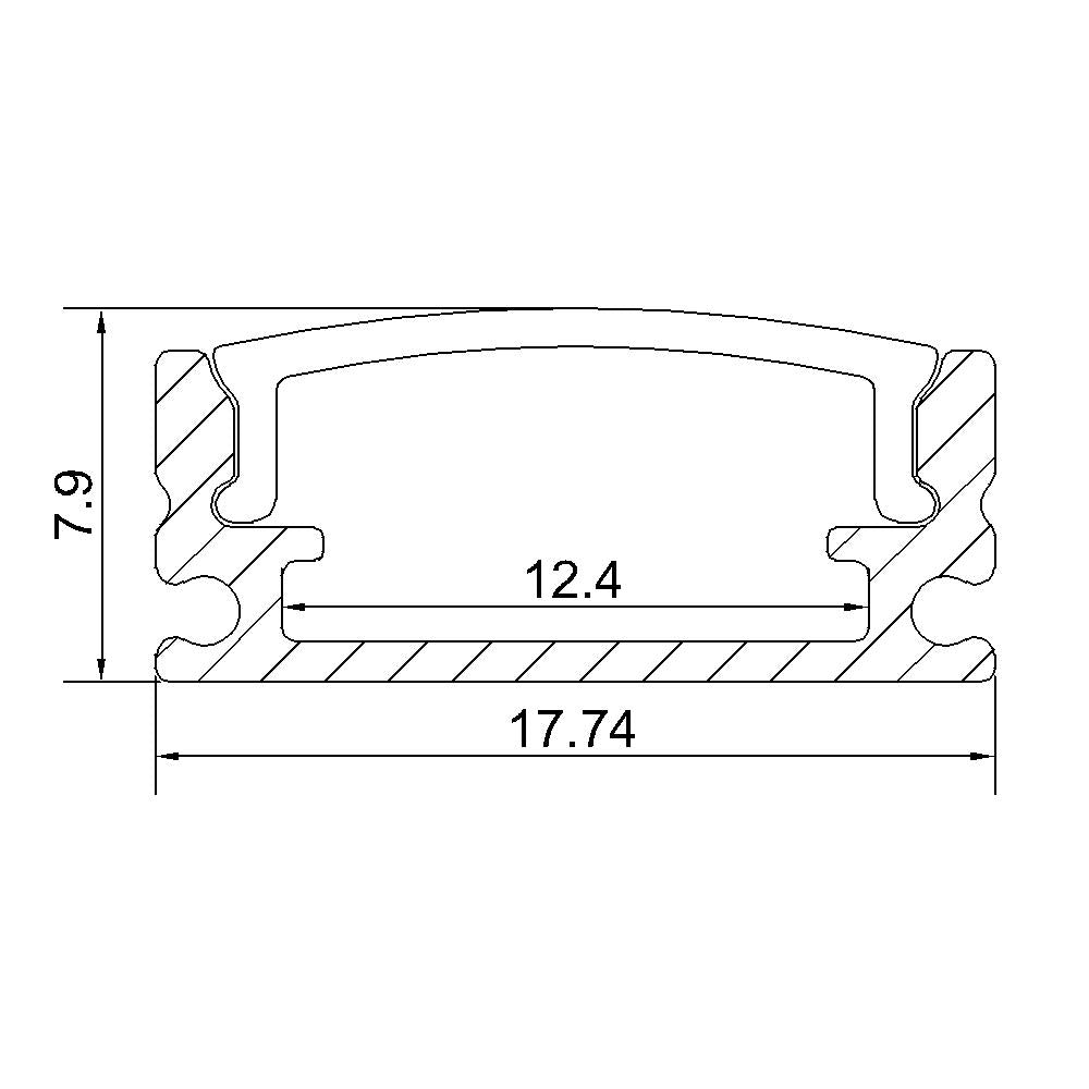 Slim 8mm Thin LED Aluminium Extrusion Recessed U LED Aluminum Channel 1 meter(39.4inch)  LED Profile