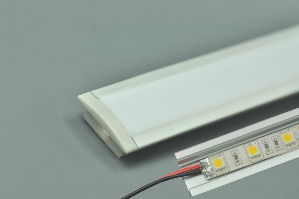 LED Aluminium Super Slim 8mm Extrusion Recessed LED Aluminum Channel 1 meter(39.4inch)  LED Profile  With Flange