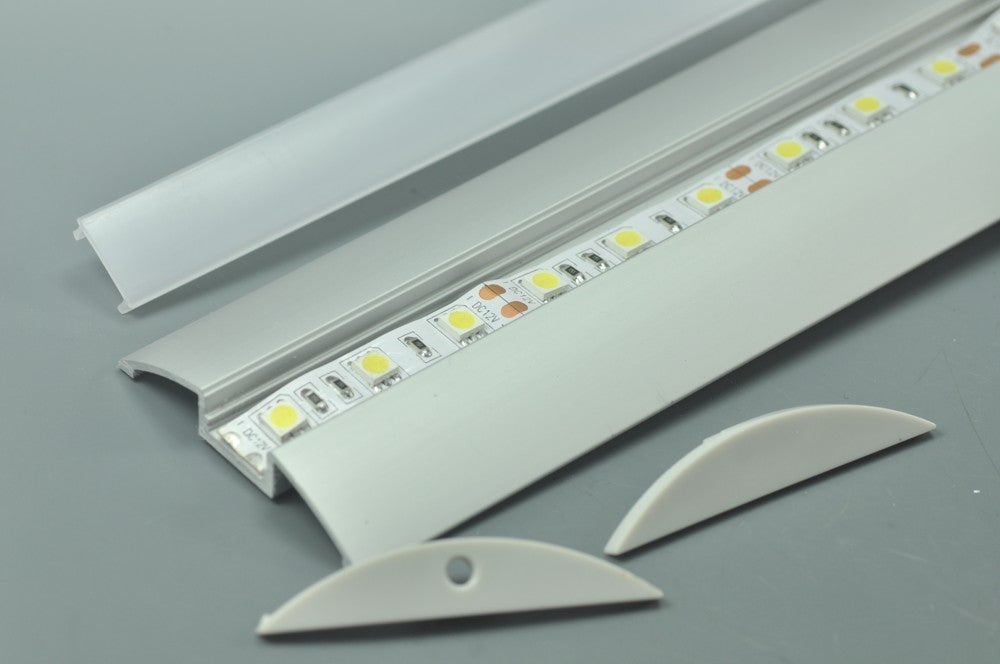 Double Wings LED Aluminium Extrusion Recessed LED Aluminum Channel 1 meter(39.4inch)  LED Profile