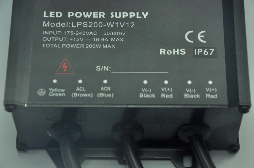 12V 16.6A LED Power Supply 200 Watt LED Power Supplies For LED Strips LED Light