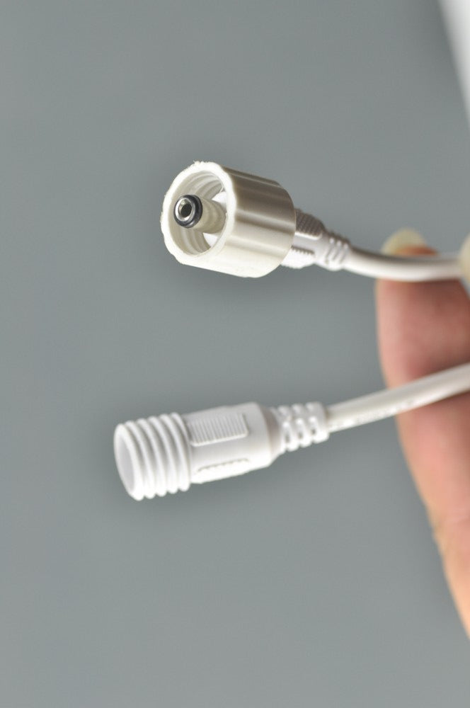 Waterproof  White LED Strip DC Connector Female and Male 5.5mm x 2.5mm(2.1mm) For strip light power supply connector