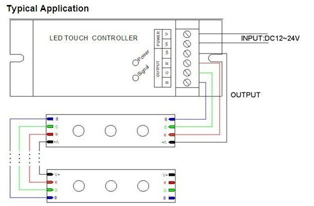 DC12V-24V Output Current 4A/Channel LED Wireless RF 4keys Touch Controller Common Anode LED RGB Controller