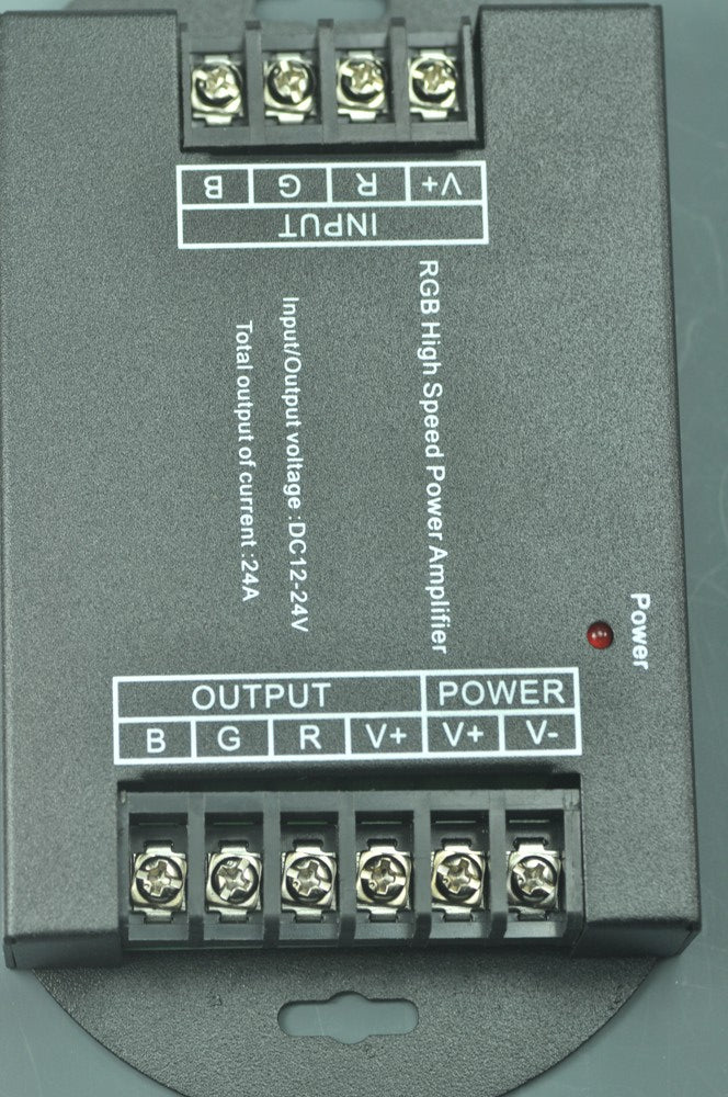 DC12-24V 288-576W RGB High Speed Power Amplifier 3 Channels 24A Output Current Common Anode For LED Strip