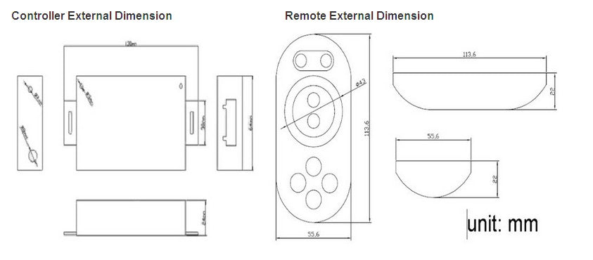 DC12V-24V 12A RF Led Touch RGB Controller For RGB Led Strip