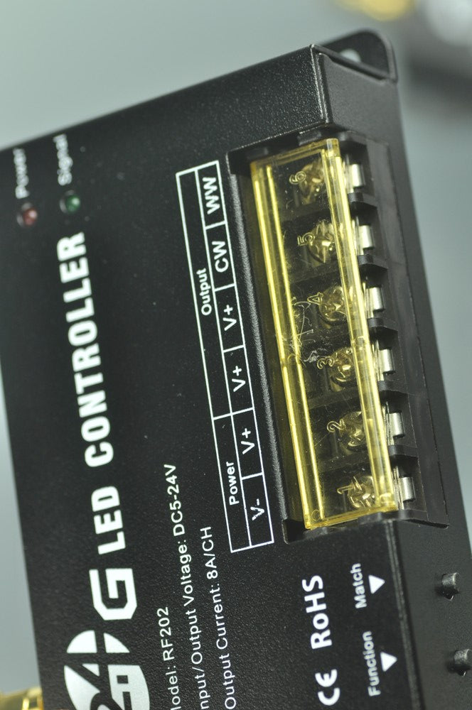 2.4Ghz DC12V - 192W DC24V - 384W 2Channels 8A 2.4G LED Color Temperature Adjust Controller With RF Touch Remote