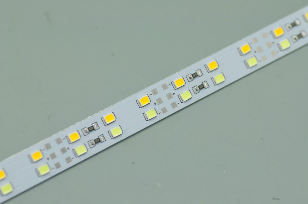 Double Row 39.3inch 2835 Rigid LED Strips Pure White Warm White  Double Color Temperature 144LED 1M 12V DC Aluminium Rigid Strip Light