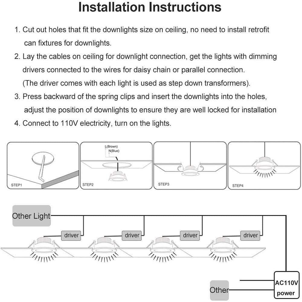 LED DOWN LIGHT, 7W RECESSED LIGHTING COB DIMMABLE CRI80, LED CEILING LIGHT WITH LED DRIVER