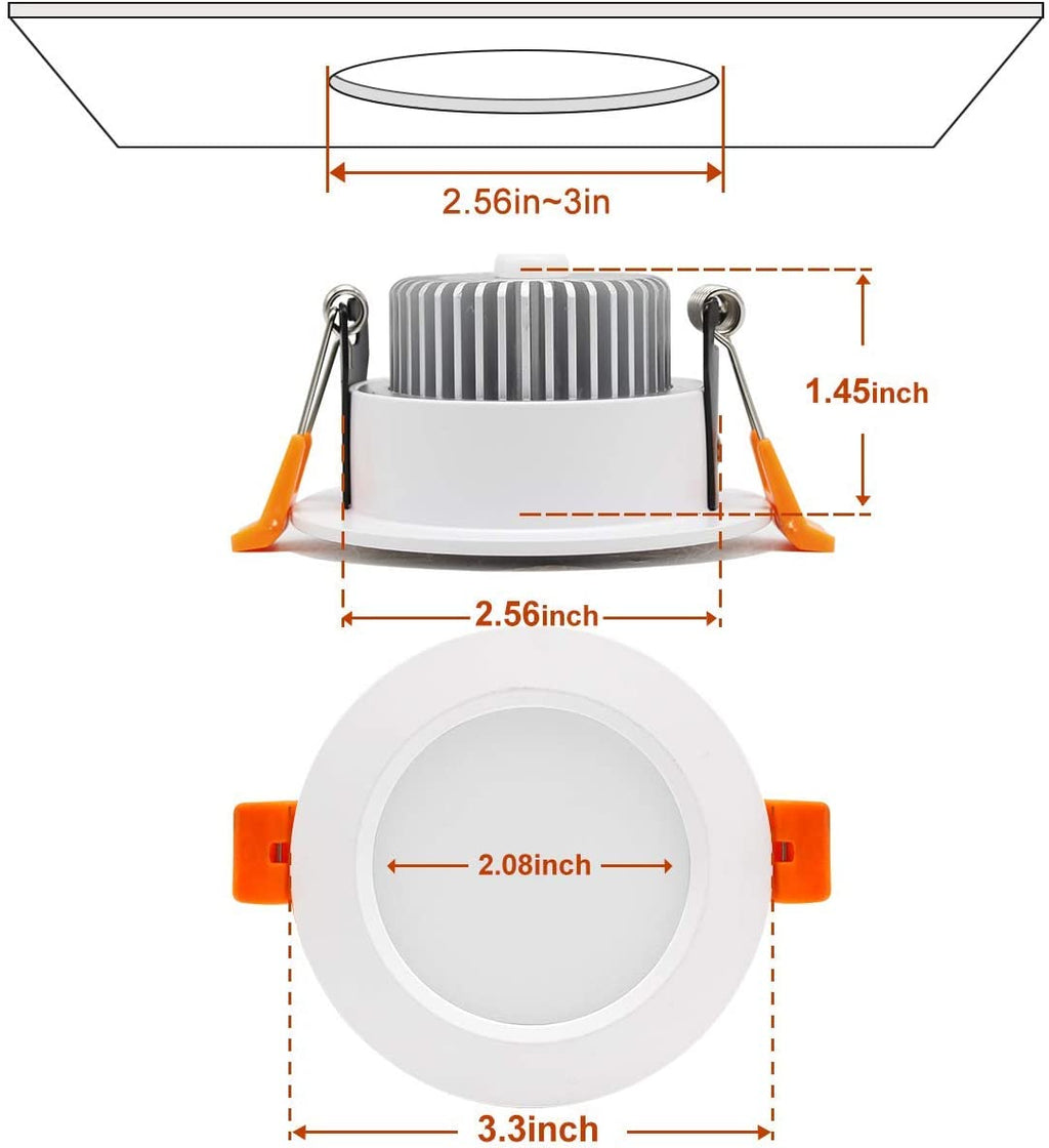 7W LED RECESSED LIGHTING DIMMABLE DOWNLIGHT, CRI80, LED CEILING LIGHT WITH LED DRIVER