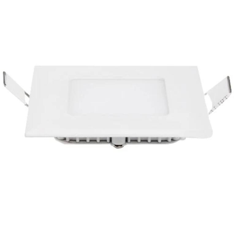 White Trim LED Panel Light 10mm Thick Square Shape Low Profile Recessed Ceiling Panel Lamp 100-240V AC