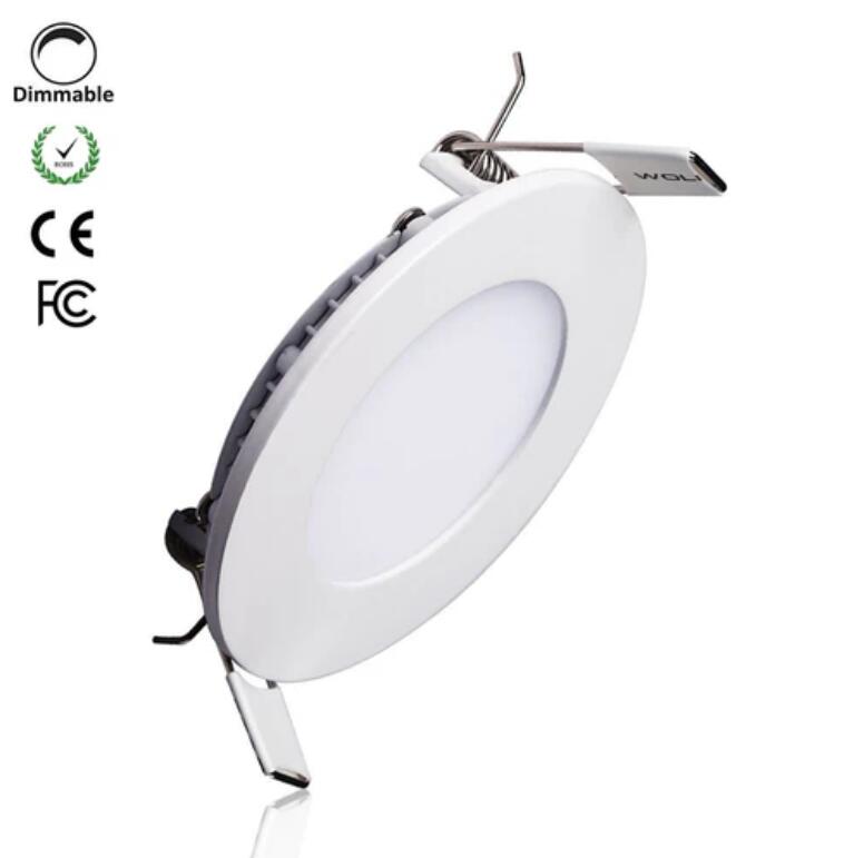 White Trim LED Panel Light 10mm Thick Round Shape Low Profile Recessed Ceiling Panel Lamp 100-240 V AC