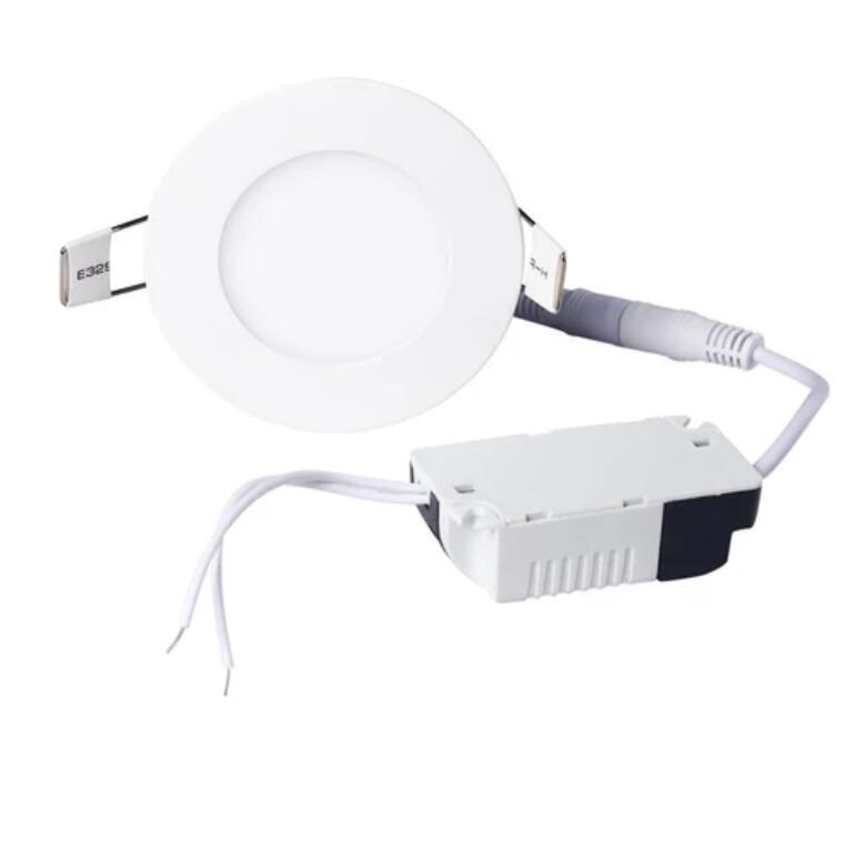 White Trim LED Panel Light 10mm Thick Round Shape Low Profile Recessed Ceiling Panel Lamp 100-240 V AC
