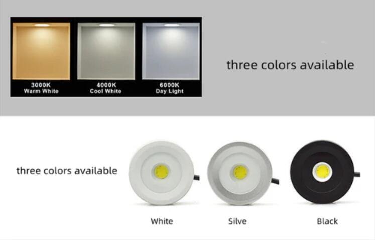 2Pack 3W Waterproof LED Puck Light IP65 Rated LED Undercabinet Light Dimmable Outdoor LED Wall Light