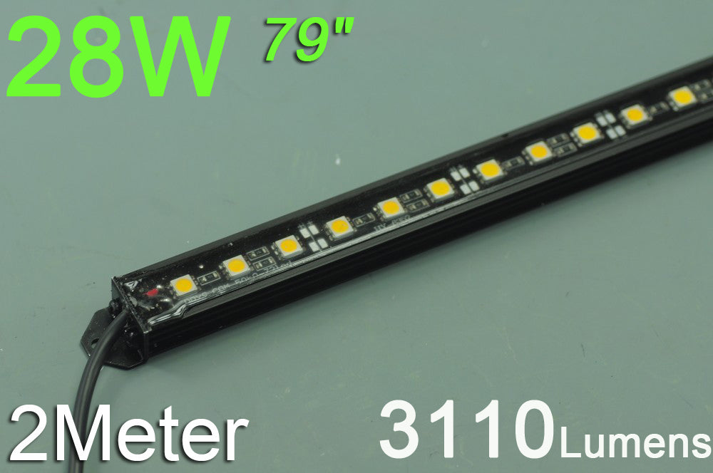 2Meter Black Superbright Waterproof LED Strip Bar 39.3inch 5050 5630  Rigid LED Strip 12V With DC connector
