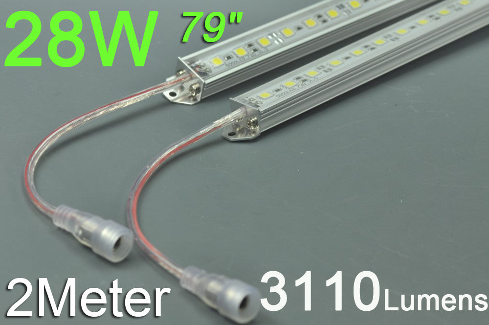 2Meter 144LED Superbright Waterproof LED Strip Bar 79inch 5050 5630 Rigid LED Strip 12V   Both With DC Female male DC connector