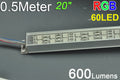 0.5Meter 12V Double Row 20inch Superbright Waterproof 5050 RGB Color Changing LED Rigid Strip Bar 60LEDs
