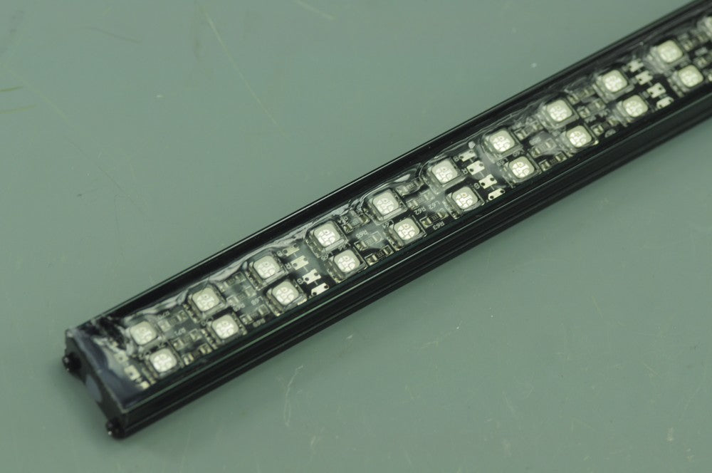 Black Double Row 1Meter 39.3inch 12V Superbright Waterproof  5050 RGB Color Changing LED Rigid Strip Bar 144LEDs