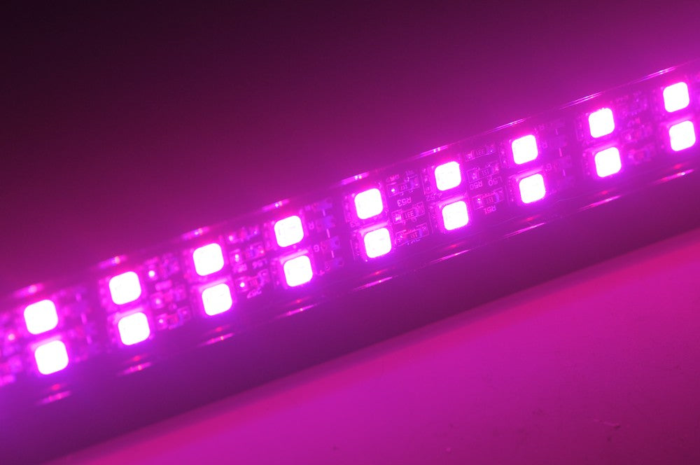 Black Double Row 1Meter 39.3inch 12V Superbright Waterproof  5050 RGB Color Changing LED Rigid Strip Bar 144LEDs