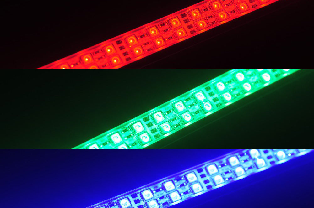 Double Row 1Meter 39.3inch 12V Superbright Waterproof  5050 RGB Color Changing LED Rigid Strip Bar 144LEDs