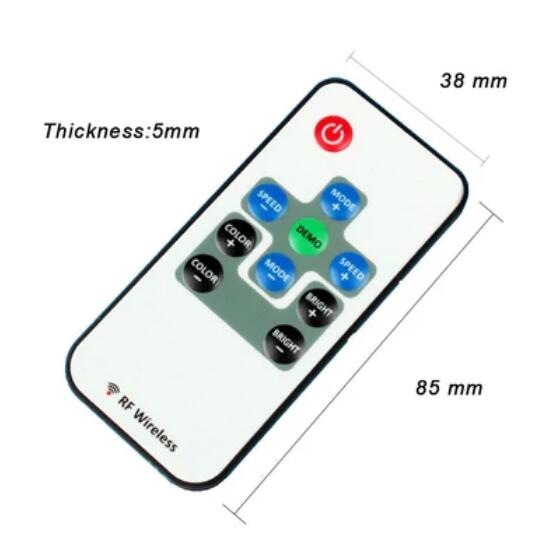 RF Wireless Mini LED Controller with 10-key Remote 5V-24V 12A / 3 Channels for RGB/GRB LED Strip SMD5050 SMD3528 Color Changing