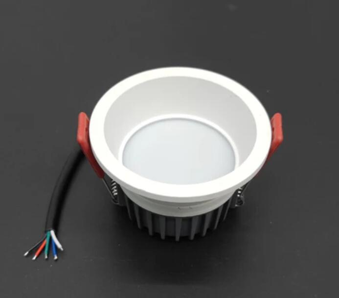 4 Pack RGBW Super Bright Modern Recessed LED Lighting 12W 12V/24V White Round LED Embedded Panel Lights Aluminum Indoor Ceiling Downlight Hotel Lighting Bar Lighting Dancing Room Lighting Restaurant Lighting