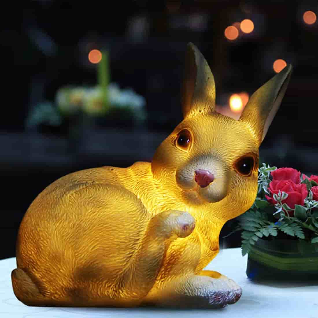 Solar Garden Lights Outdoor Garden Rabbit Statue Decoration