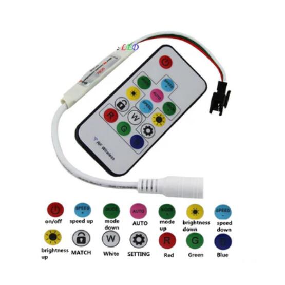 5V DC Wiress RF Remote Controller for Dream Color Magic Color Addressable RGBW LED Flexible Strip Lights Max 2048 Pixels Controllable