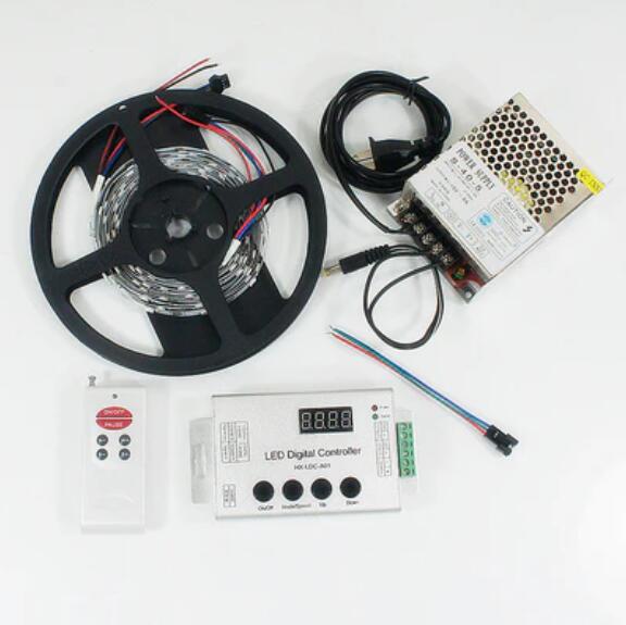 DC 5V SK6812 Individually Addressable LED Strip Light, 16.4FT/5M 5050 RGB Pixel LED Strip Kit with 150LEDs