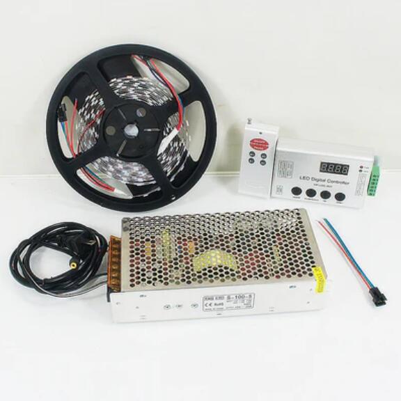 DC 5V SK6812 Individually Addressable LED Strip Light, 16.4FT/5Meter 5050 RGB Pixel LED Strip Kit with 300LEDs
