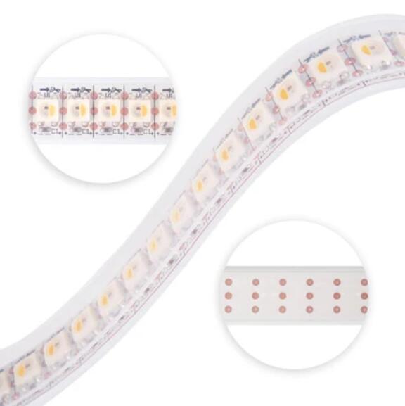 DC 5V SK6812 Individually Addressable LED Strip Light 5050 RGBW 6.6 Feet (200cm) 144LED/Meter LED Pixel Flexible Tape White PCB