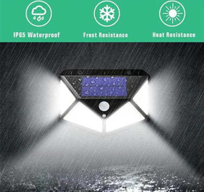 4 Pack Solar Lights Outdoor 100 LED IP65 Waterproof Solar Motion Sensor Security Lights