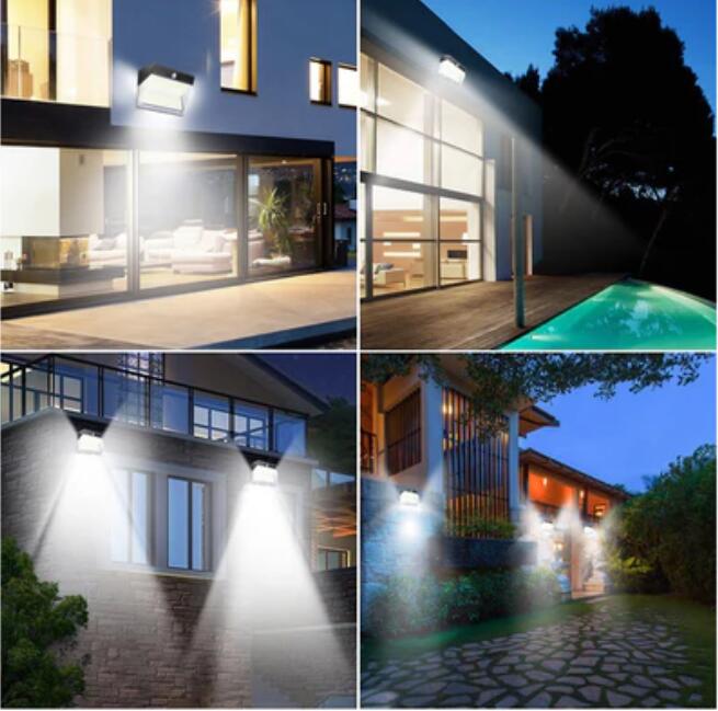 2 Pack Solar Lights Outdoor 136 LEDs Wireless Waterproof Security Solar Motion Sensor Wall Lights