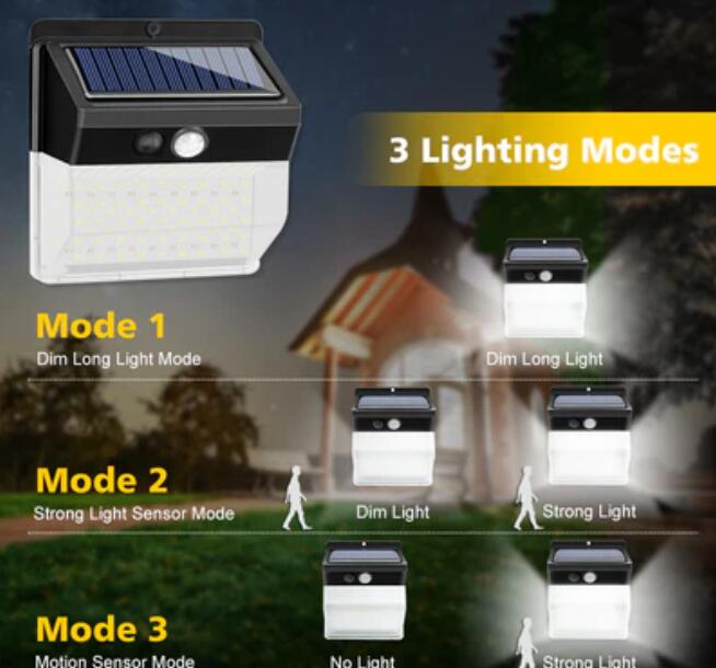 2 Pack Solar Lights Outdoor 136 LEDs Wireless Waterproof Security Solar Motion Sensor Wall Lights