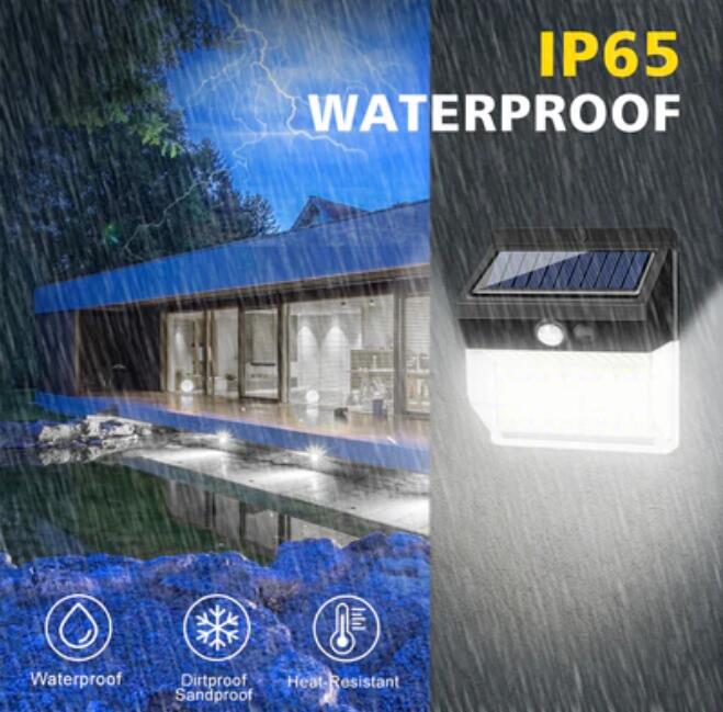 4 Pack 172 LEDs Solar Lights Outdoor Wireless Waterproof Security Solar Motion Sensor Wall Lights