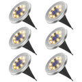 6 pack Solar Garden Light Outdoor 8 LED In-Ground Landscape Lighting for Lawn Patio Pathway Yard