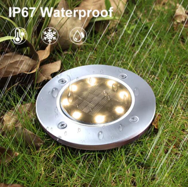 8 pack Solar Garden Light Outdoor 8 LED Waterproof In-Ground Outdoor Landscape Lighting