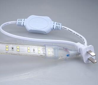 AC 110V 220V SMD2835 High Voltage Flat Strip Light 180 LEDs Per Meter Double Row with the power plug