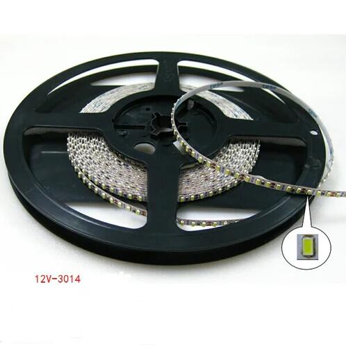 5mm Wide White Background Super Slim DC 12V Dimmable Flexible LED Strips SMD3014-600 120 LEDs/Mtr