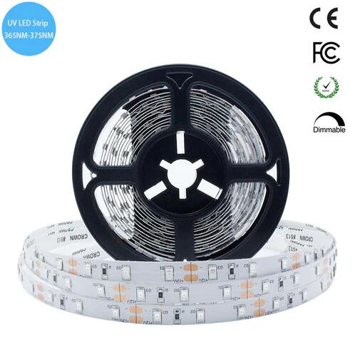 365nm 370nm SMD3528-300 12V 2A 24W UV LED Strip Light Tape for Curing, Currency Validation