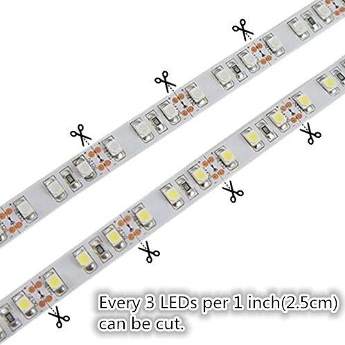 12V Dimmable SMD3528-600 Flexible LED Strips 120 LEDs Per Meter 8mm Width 600lm Per Meter