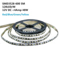 DC 12V Red/Blue/Green/Yellow Dimmable SMD3528-600 Flexible LED Strips 120 LEDs Per Meter 8mm Width 600lm Per Meter