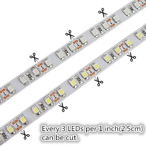 DC 12V Red/Blue/Green/Yellow Dimmable SMD3528-600 Flexible LED Strips 120 LEDs Per Meter 8mm Width 600lm Per Meter