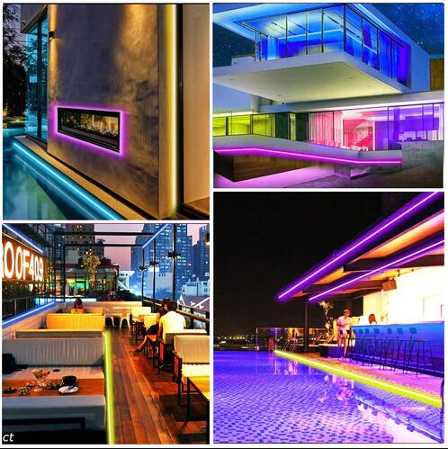 49.2Ft (3x 5M) SMD5050-150 LED Strip Light 5050 RGB Set 15m RGB LED Strip Lights IP65 Waterproof w/ Power Supply & Controller