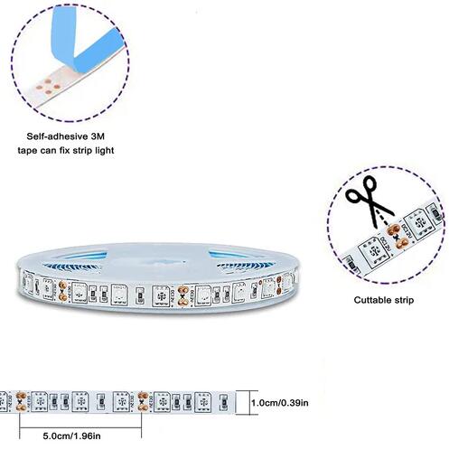 395nm 405nm Black Light SMD5050-300 12V 6A 72W UV (Ultraviolet) LED Strip Light Flex