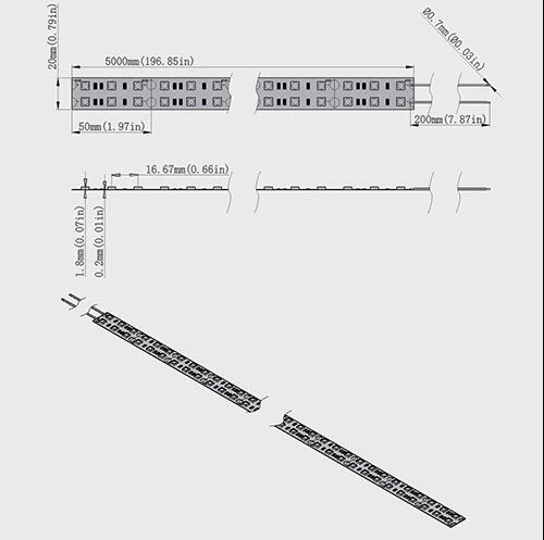DC12V SMD5050-600-IR InfraRed 940nm | 850nm IR LED Lighting Strip, Double Row 120LEDs 28.8W Per Meter Tape