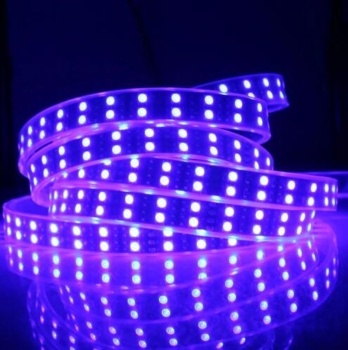 16.4FT/5M RGB LED Strips Lighting, SMD5050-600 120 LEDs Per Meter Double Row Flexible LED Strips, 15mm Width