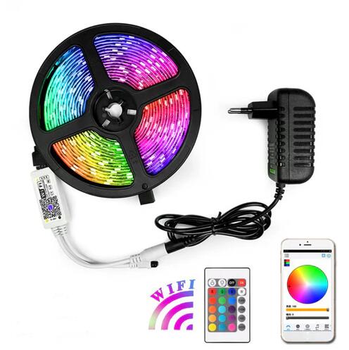 16.4FT/5Mtr 150LEDs RGB LED Strip Light Kit SMD5050 30LEDs/Mtr, WiFI Wireless, Smart APP controlled