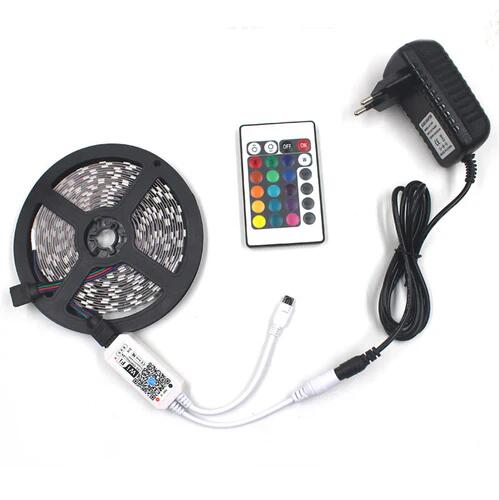 16.4FT/5Mtr 150LEDs RGB LED Strip Light Kit SMD5050 30LEDs/Mtr, WiFI Wireless, Smart APP controlled