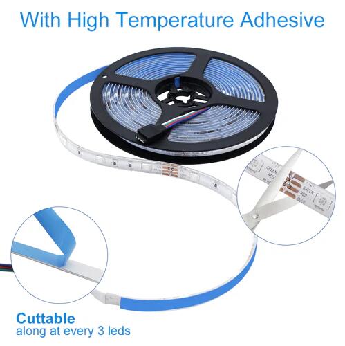 16.4FT/5Mtr 150LEDs RGB LED Strip Light Kit SMD5050 30LEDs/Mtr, WiFI Wireless, Smart APP controlled